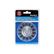 BlueSpot Tools Flat Twist Knot Wire Wheel 75mm