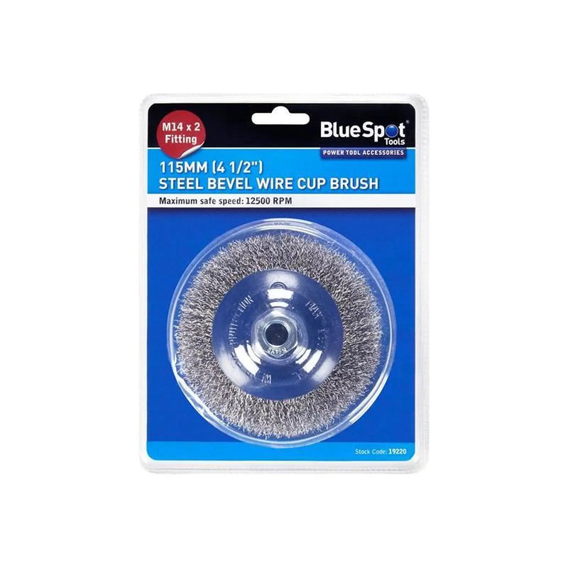 BlueSpot Tools Steel Bevel Wire Cup Brush 115mm
