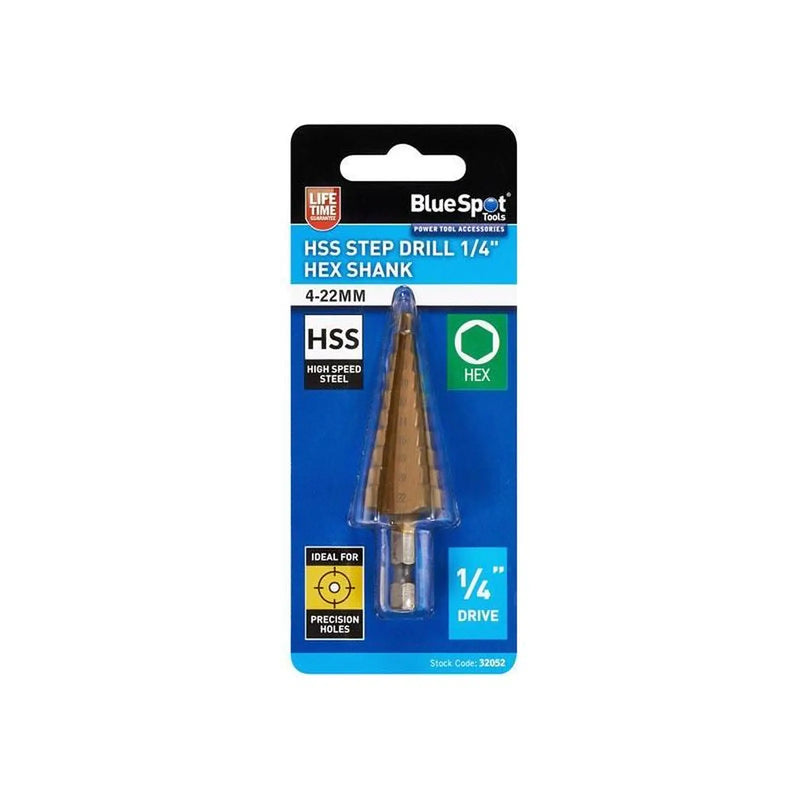 BlueSpot Tools HSS Step Drill 4-22mm Heavy Duty