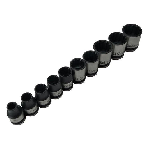 BlueSpot Tools 3/8in Drive Spline Socket Set