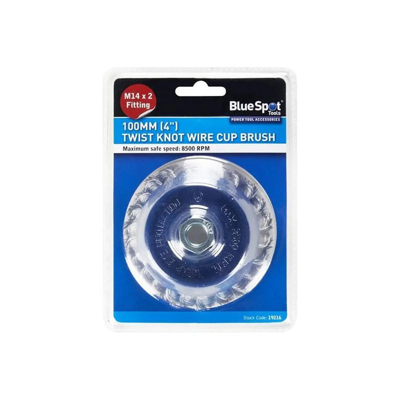 Bluespot Tools Twist Knot Cup Brush 100mm M14 X 2