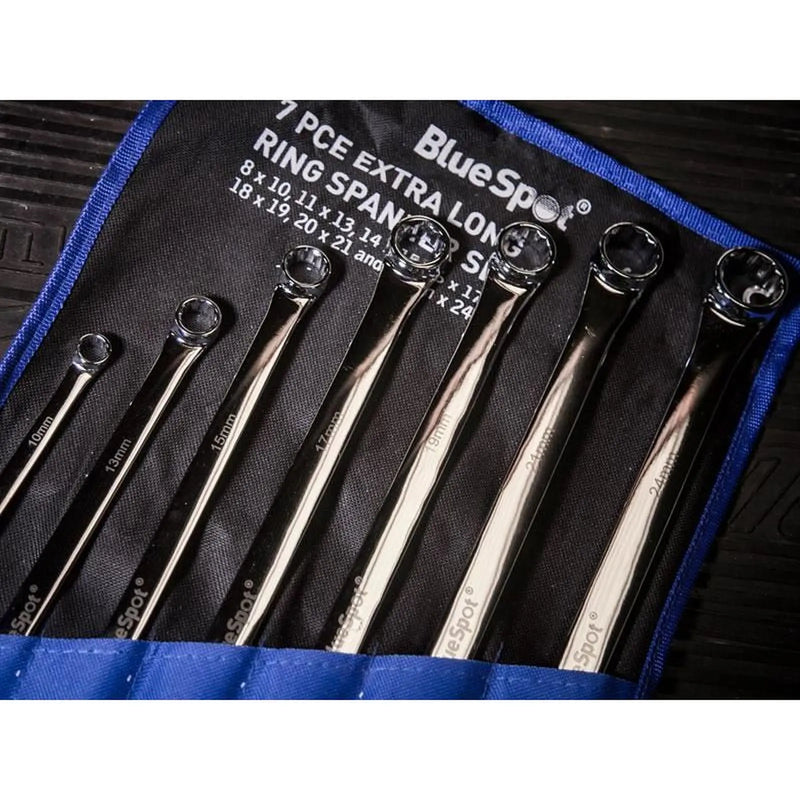 BlueSpot Tools Extra Long Ring Spanner Set