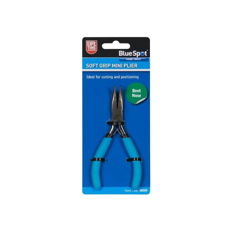 BlueSpot Tools Soft Grip Mini Bent Nose Pliers