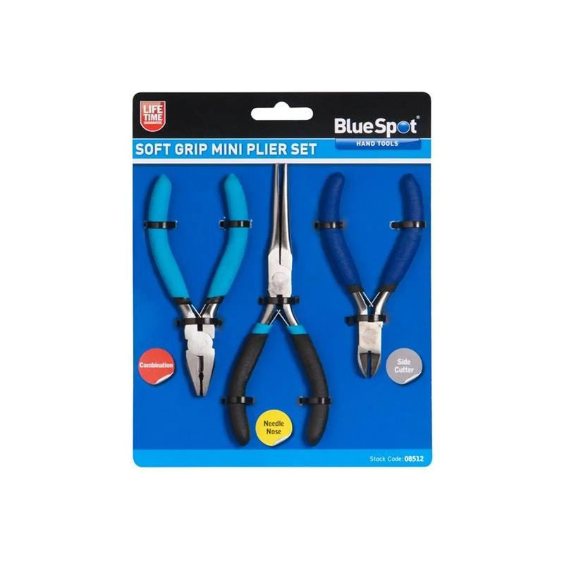 BlueSpot Tools Soft Grip Mini Plier Set