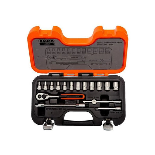Bahco S160 1/4in Drive Socket Set, 16 Piece