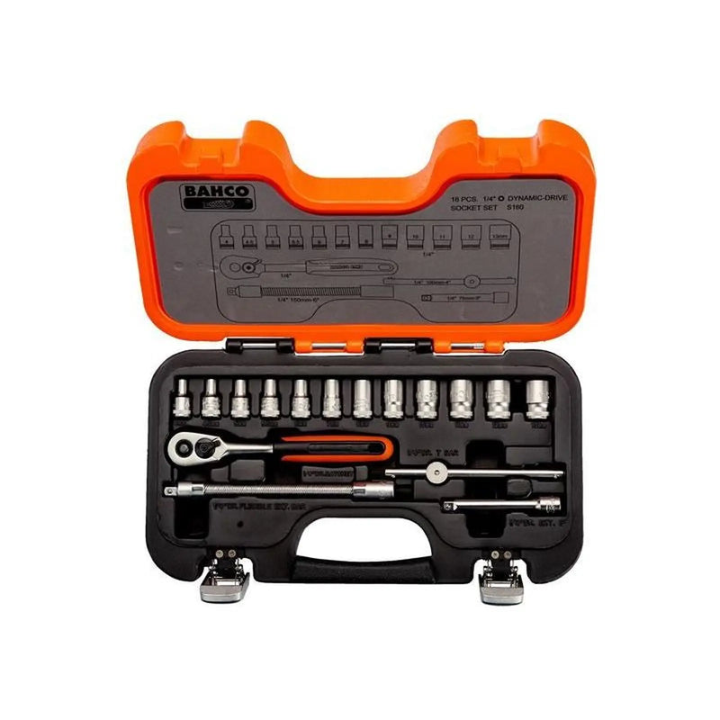Bahco S160 1/4in Drive Socket Set, 16 Piece