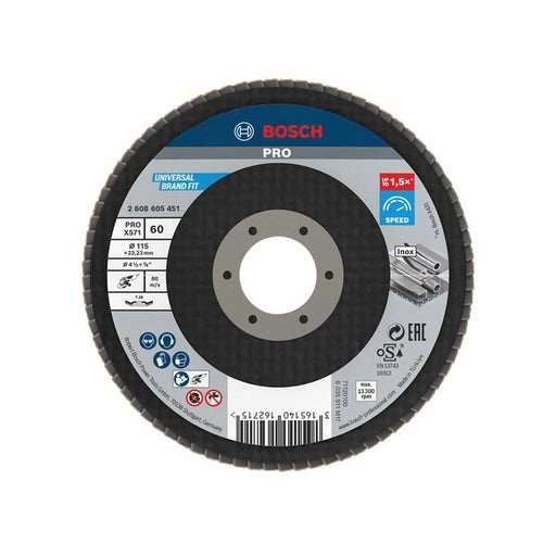Bosch Powertool Accessories Bosch PRO X571 Flap Disc 115mm Heavy Duty