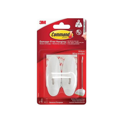 Command™ Medium Wire Hooks Heavy Duty Pack of 2