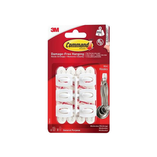 Command™ Mini Hooks Pack of 6 Heavy Duty Fixings