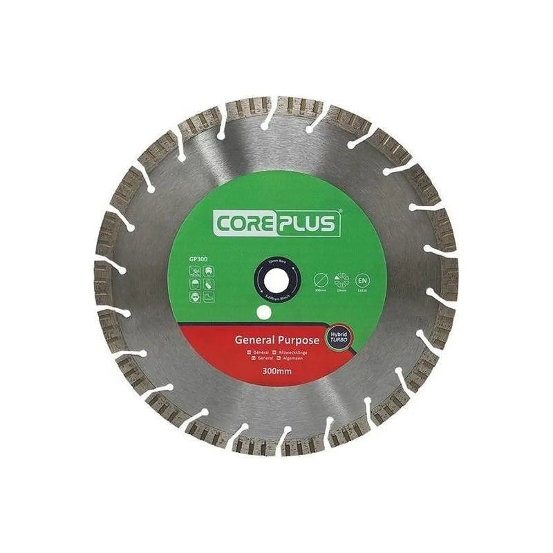 Coreplus GP300 General-Purpose Hybrid Turbo Diamond Blade 300mm