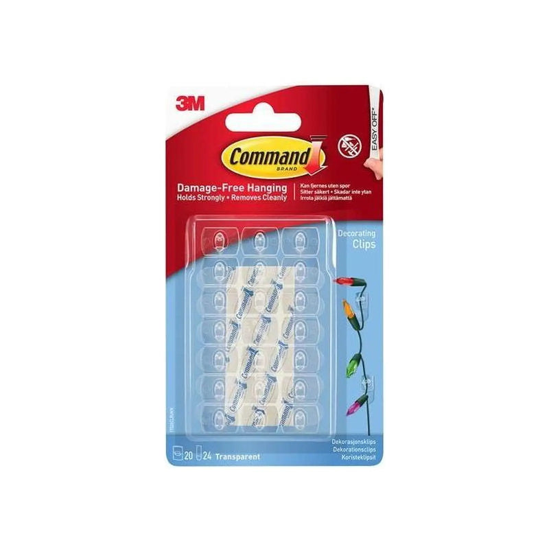 Command™ Clear Decorating Clips Pack 20 Heavy Duty
