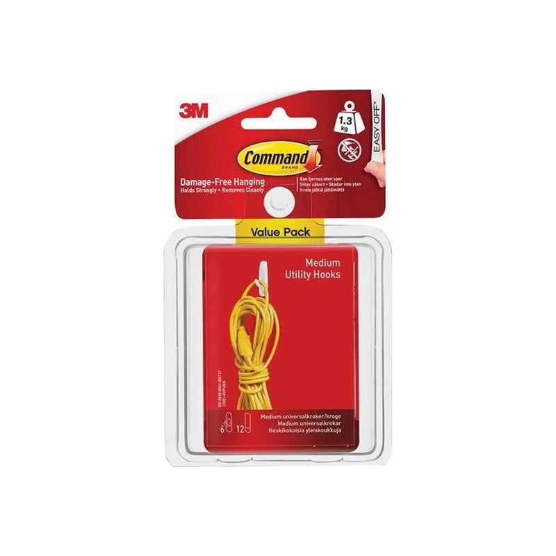 Command™ Medium Utility Hooks Value Pack of 6