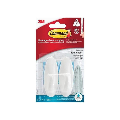 Command™ Medium Bathroom Hooks Heavy Duty Fixings