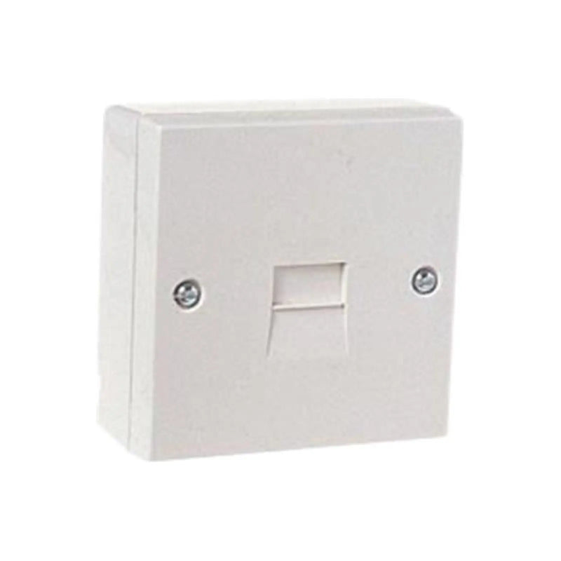 Dencon Telephone Socket 1 Way White Screwless