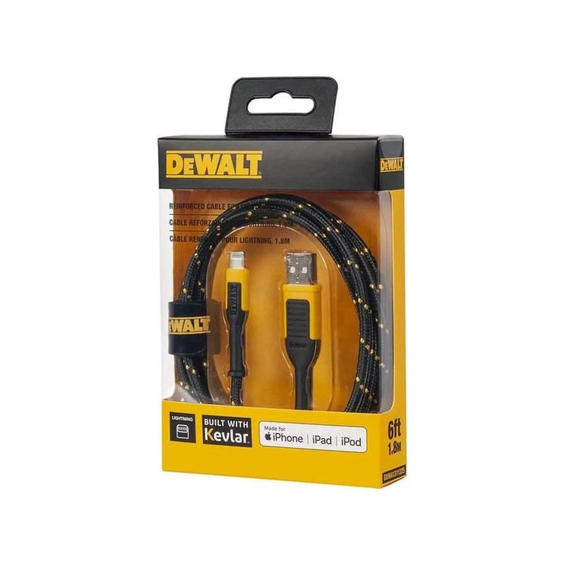 Dewalt Telecoms USB A to Lightning® Reinforced Charging Cable 1.8m (6ft)