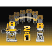 Dewalt Power Tools D26204K 1/4in Premium Plunge & Fixed Base Combi Router 900W 240V