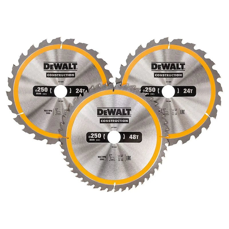 Dewalt Power Tools DT1964 Construction Circular Saw Blade 3 Pack 305 x 30mm x 24T/48T/60T