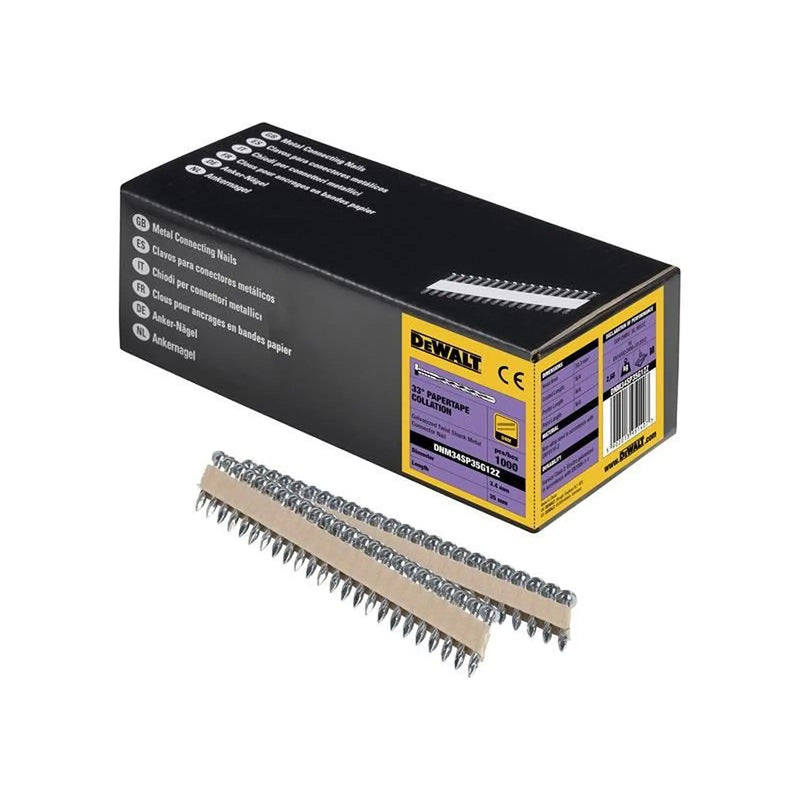 Dewalt Power Tools Galvanised Metal Connector Twist Nail 3.4 x 35mm (Pack 1000)