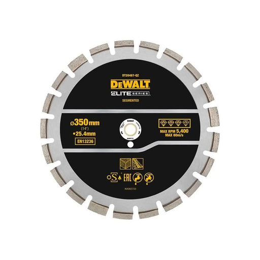 Dewalt Power Tools ELITE SERIES™ Asphalt Diamond Segmented Wheel 350 x 25.4mm