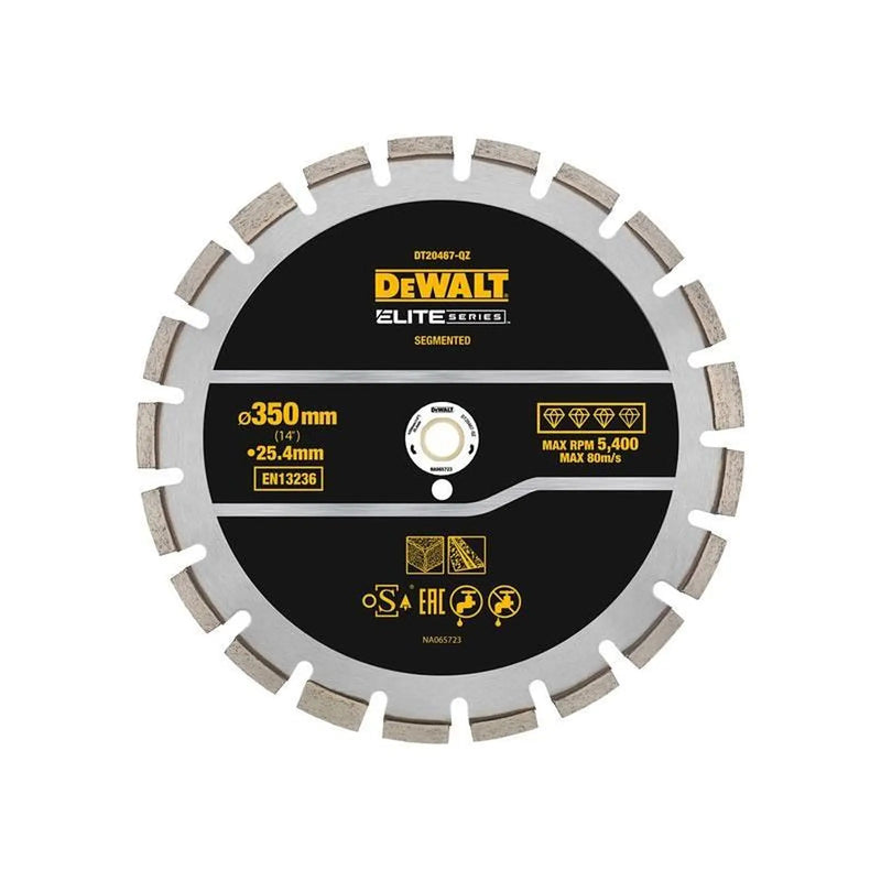Dewalt Power Tools ELITE SERIES™ Asphalt Diamond Segmented Wheel 350 x 25.4mm
