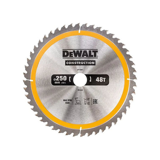 Dewalt Power Tools Stationary Construction Circular Saw Blade 250 x 30mm x 48T