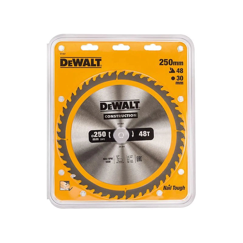 Dewalt Power Tools Stationary Construction Circular Saw Blade 250 x 30mm x 48T