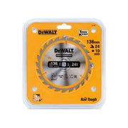 Dewalt Power Tools Cordless Construction Trim Saw Blade 136 x 10mm x 24T