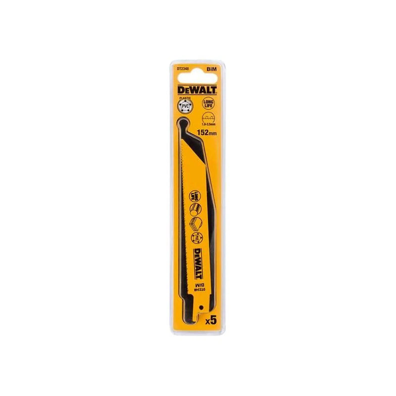 Dewalt Power Tools Bi-Metal Reciprocating Blade for Plastic & Pipes 152mm( Pack 5)