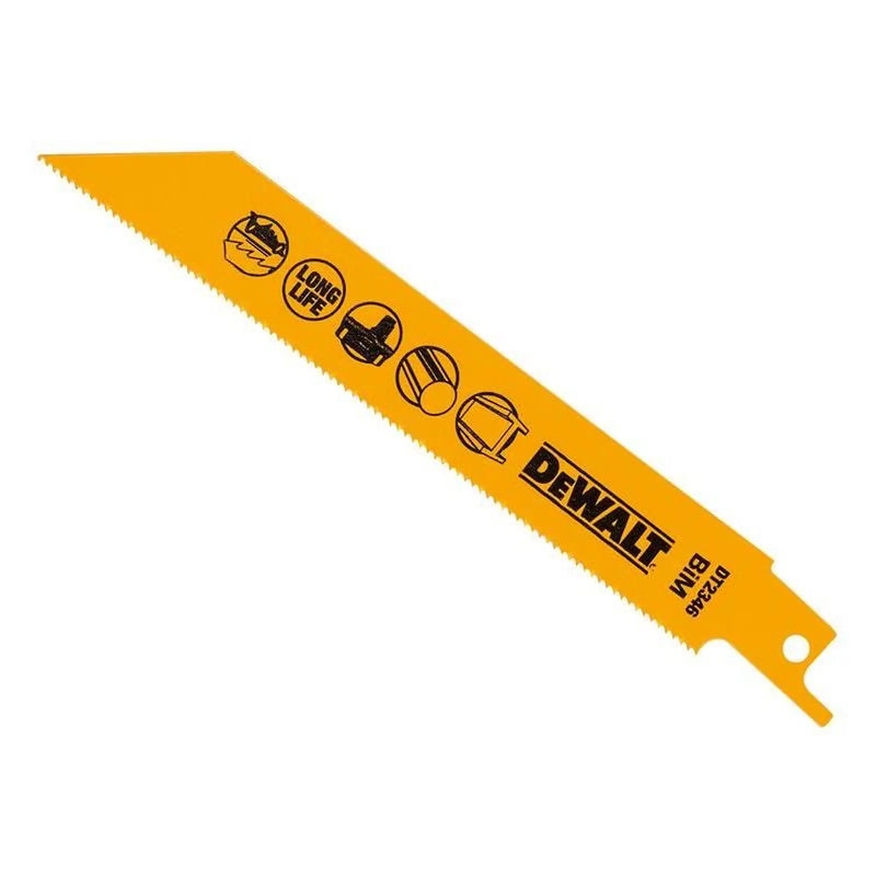 Dewalt Power Tools Bi-Metal Reciprocating Blade for Metal Cordless 152mm x 18 TPI (Pack 5)