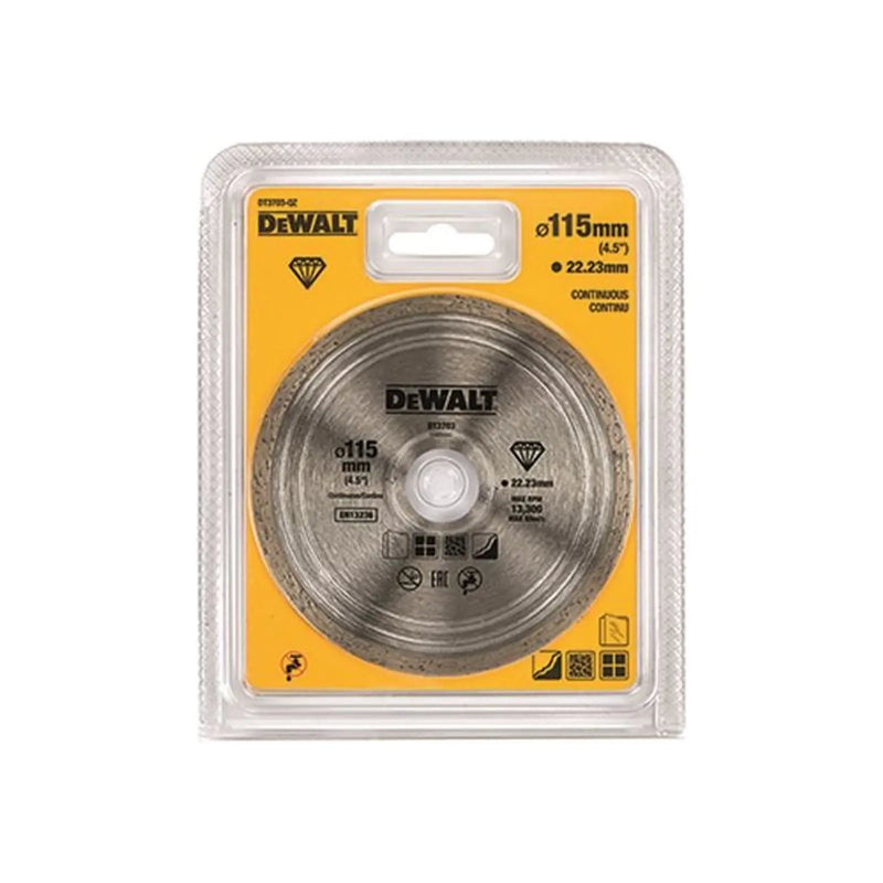 Dewalt Power Tools DT3711 Continuous Rim Diamond Cutting Disc 115 x 22.23mm