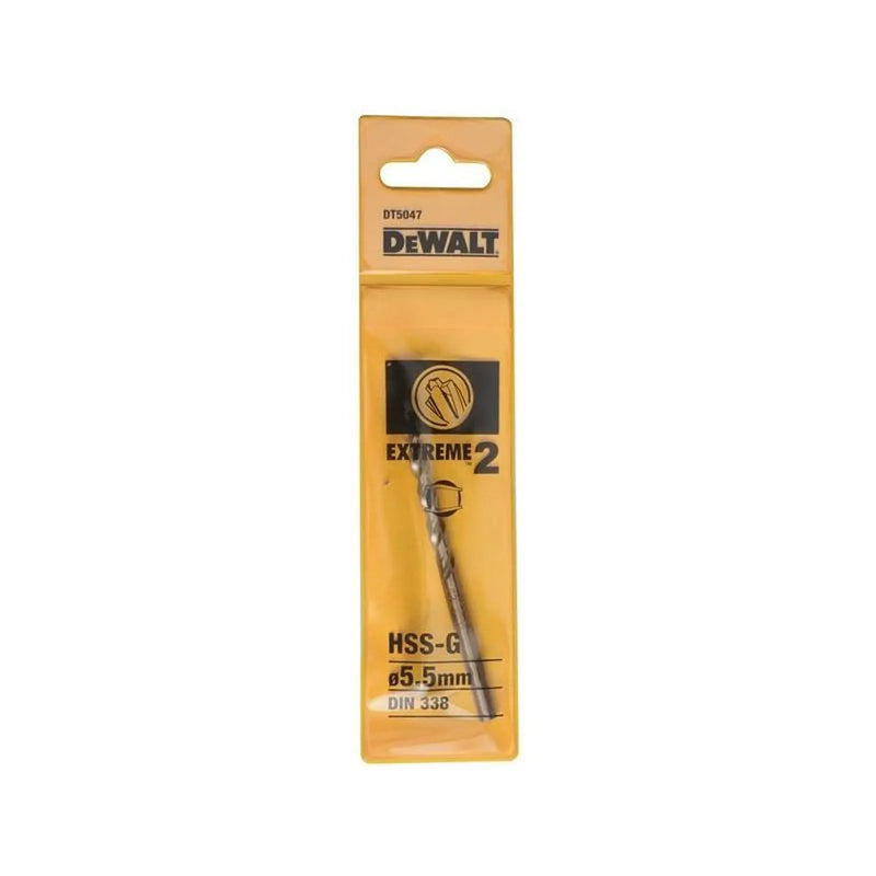 Dewalt Power Tools Extreme 2 Metal Drill Bit 5.5mm OL:93mm WL:57mm