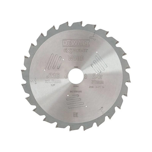 Dewalt Power Tools Series 60 Circular Saw Blade 216 x 30mm x 24T ATB/Neg
