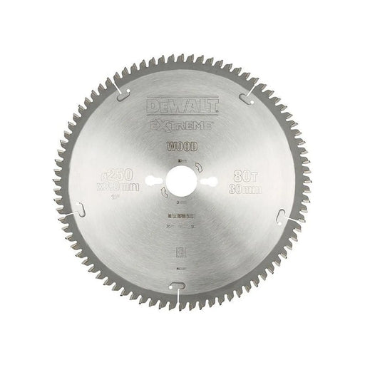 Dewalt Power Tools Series 40 Circular Saw Blade 250 x 30mm x 80T TCG/Neg