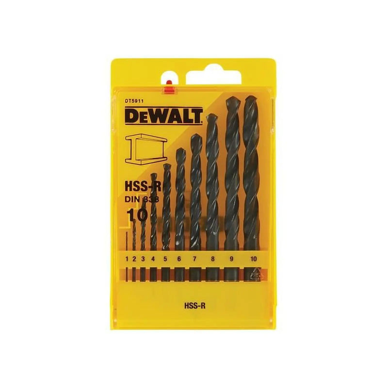 Dewalt Power Tools DT5911 HSS-R Jobber Drill Bit Set, 10 Piece