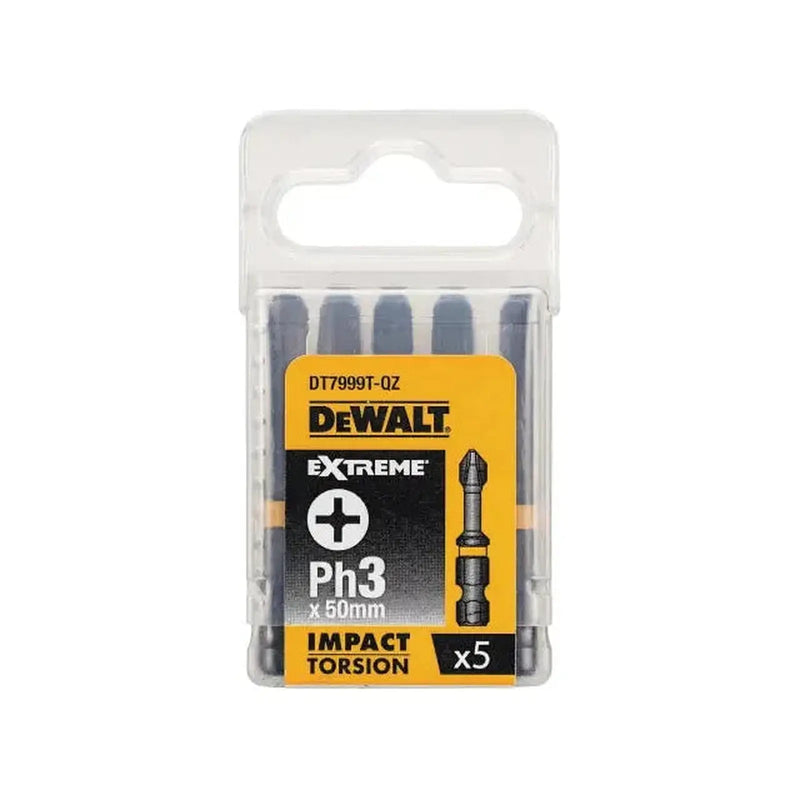 Dewalt Power Tools Impact Torsion Bits PH3 50mm (Pack 5)