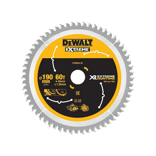 Dewalt Power Tools XR FlexVolt Circular Saw Blade 190 x 30mm x 60T