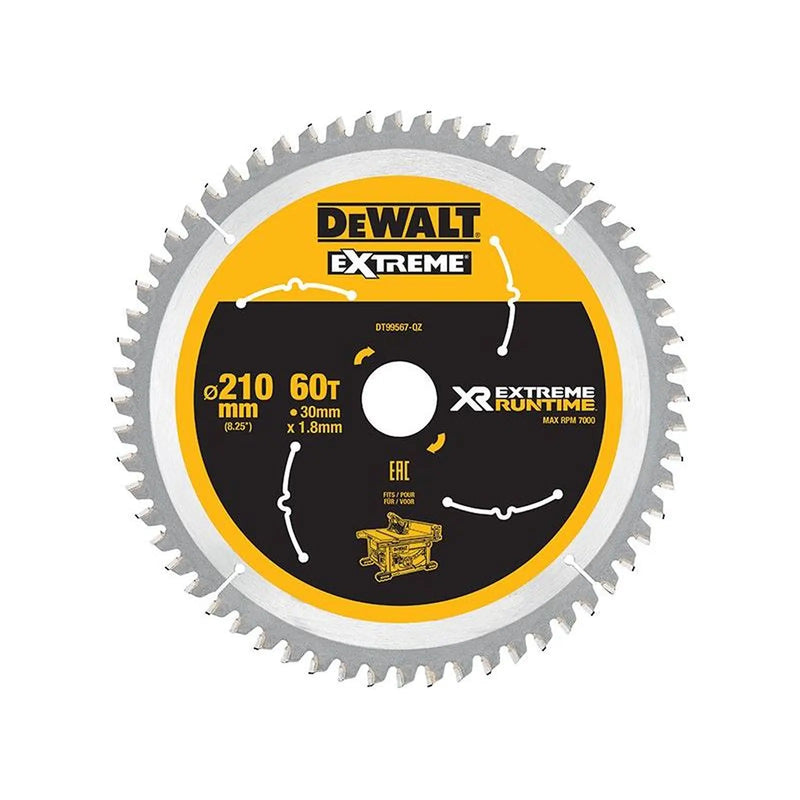 Dewalt Power Tools XR FlexVolt Table Saw Blade 210 x 30mm x 60T