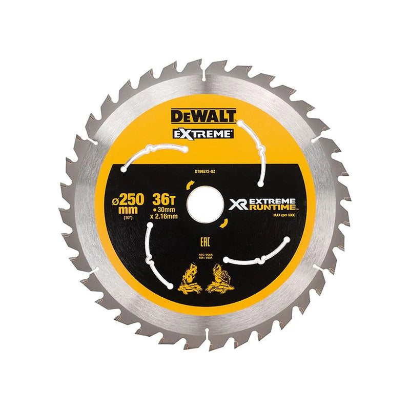 Dewalt Power Tools Extreme Runtime FlexVolt Mitre Saw Blade 250 x 30mm x 36T