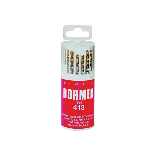 Dormer A094 No.419 HSS TiN Coated Drill Set of 19 1.00mm-10.00mm x 0.5mm