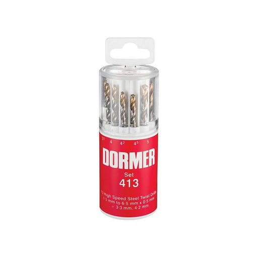 Dormer A094 No.413 HSS TiN Coated Drill Set of 13 1.5- 6.50mm x 0.5mm