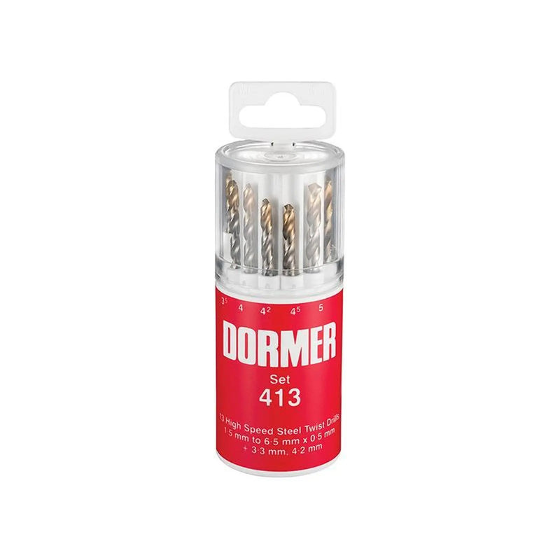 Dormer A094 No.413 HSS TiN Coated Drill Set of 13 1.5- 6.50mm x 0.5mm