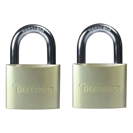 DEFENDER Aluminium Padlock Twin Pack Heavy Duty
