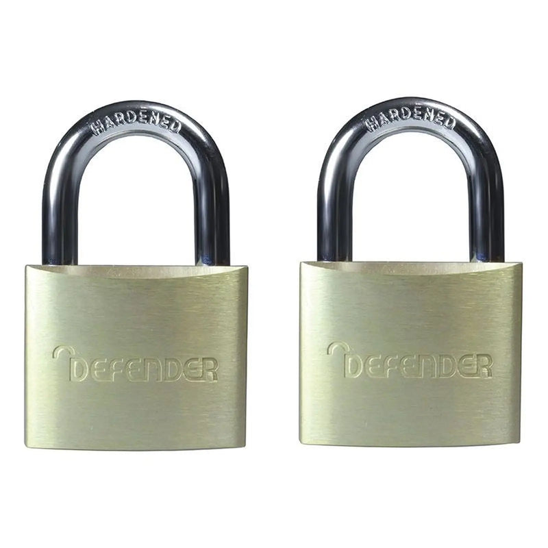 DEFENDER Aluminium Padlock Twin Pack Heavy Duty