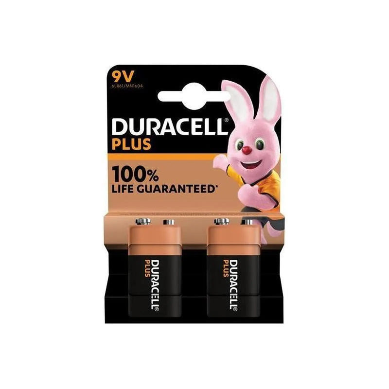 Duracell 9V Plus Power +100% Batteries (Pack 2)