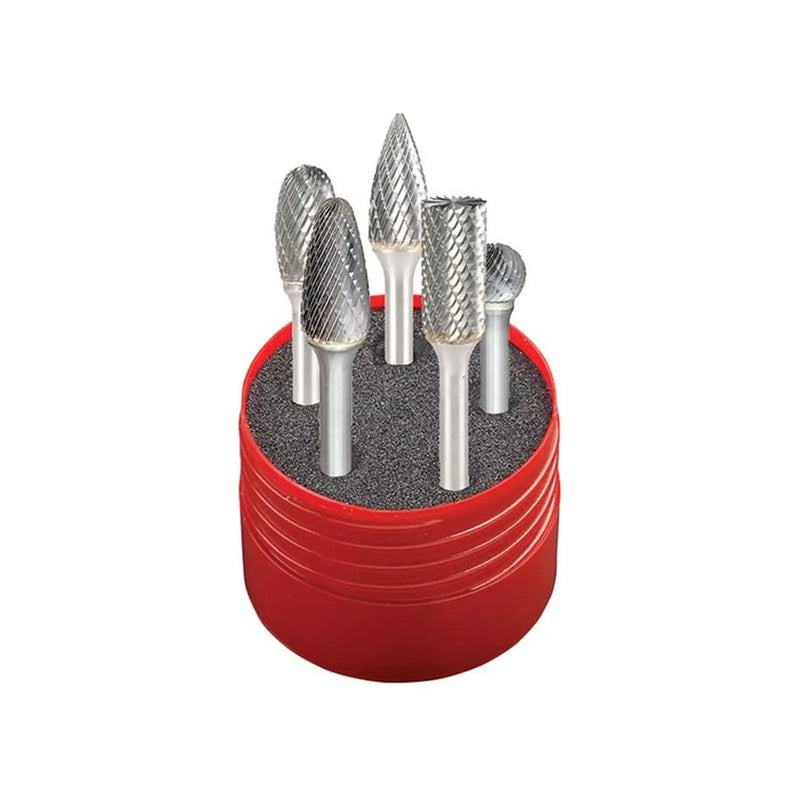 Dormer Solid Carbide Rotary Burr Cylindrical Set 5 Piece