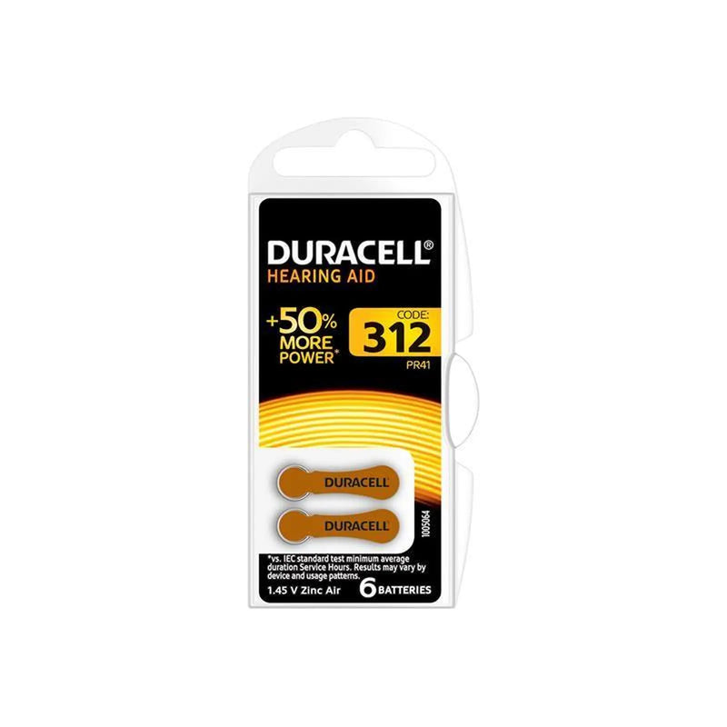 Duracell Specialty Hearing Aid Batteries Size 312 (6 Pack)