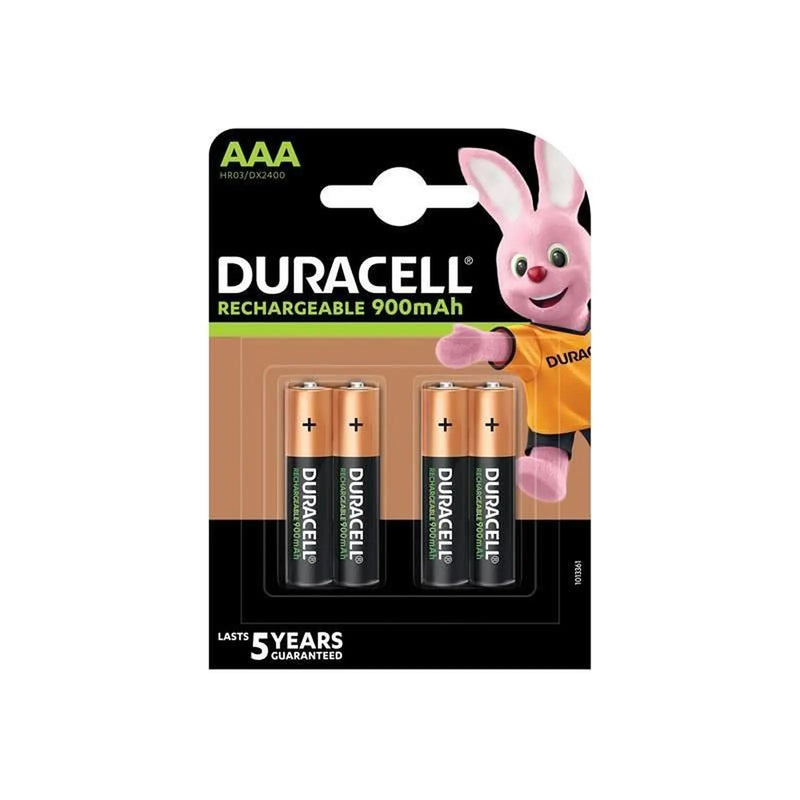 Duracell AAA Cell 900Mah Rechargeable Batteries (Pack 4)
