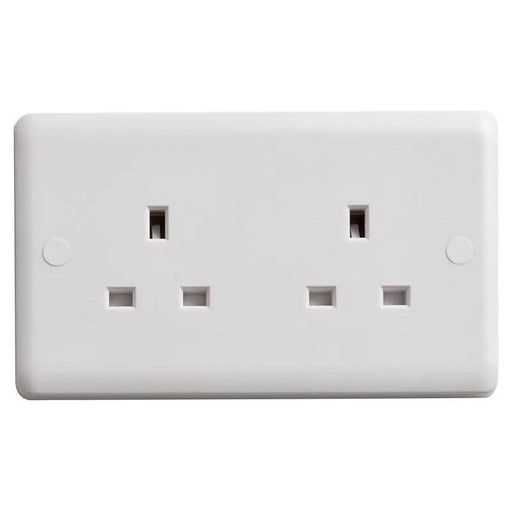 Deta Vimark 2-Gang 13A Double Socket Screwless White