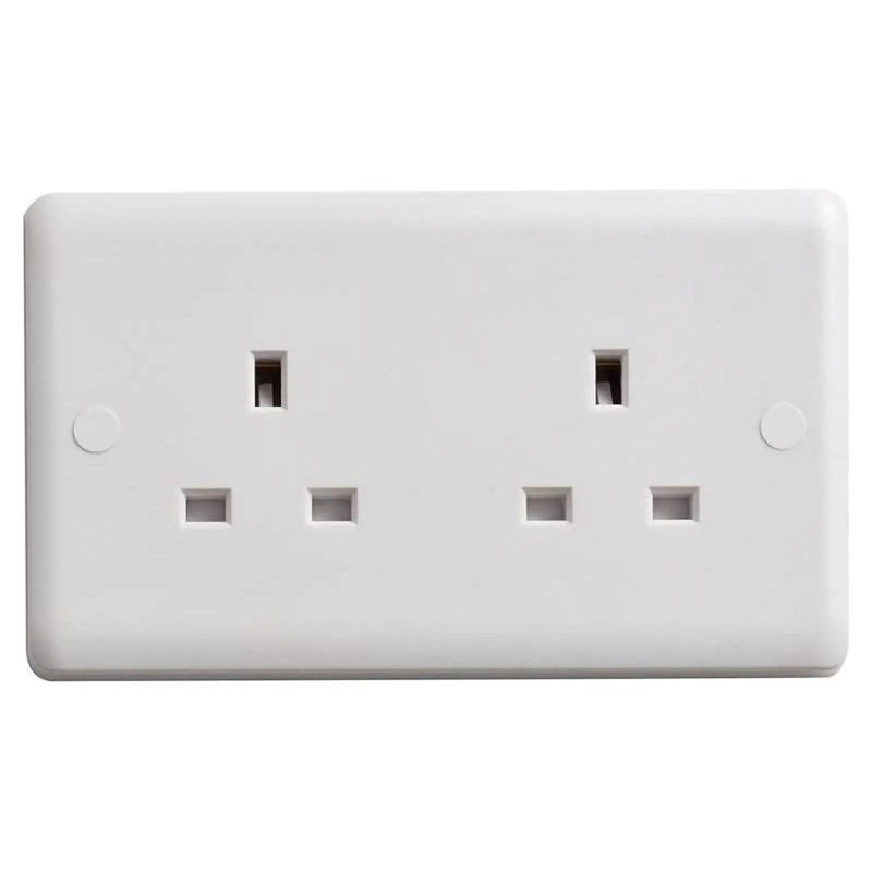 Deta Vimark 2-Gang 13A Double Socket Screwless White
