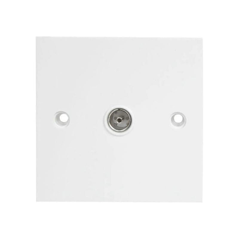 Dencon Single Flush Coax TV Socket White